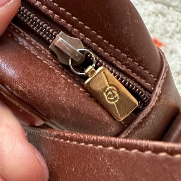 Vintage Gucci Leather Coated Canvas GG Crossbody Bag